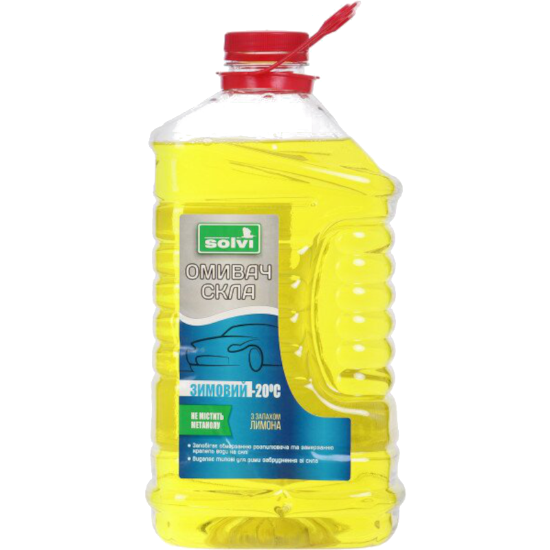 Рідина для склоомивача SOLVI, зимова, -20°C, 4л